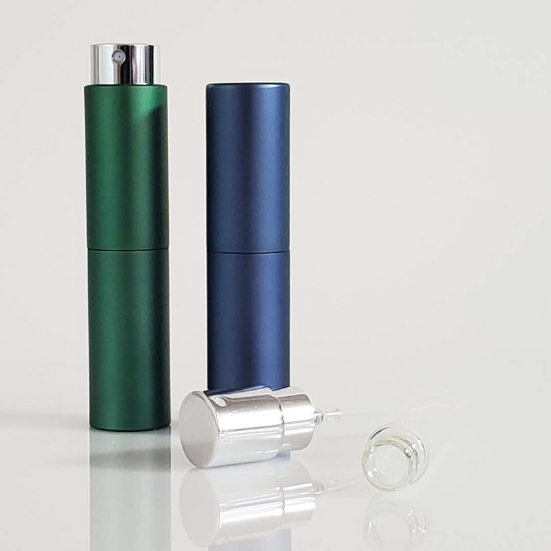 8Ml 10Ml 15Ml 20Ml Modern Black Matte Aluminium Refill Pocket Mouth Twist Bottle Spray Atomizer Perfume