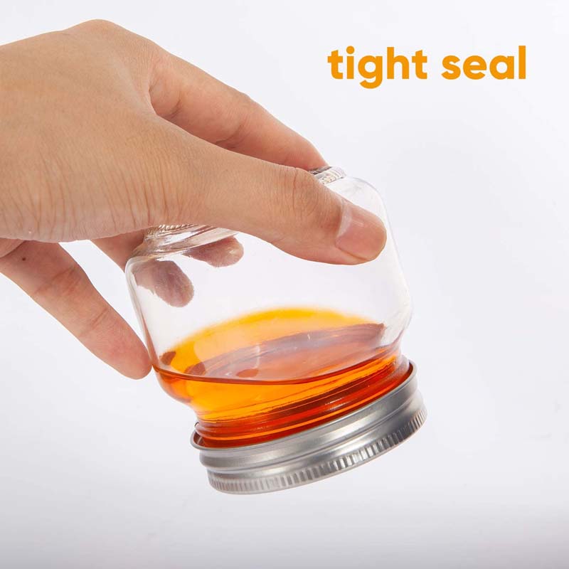 8OZ 240ML Mini Glass Mason Jar Canister Set with Tinplate Metal Screw Caps