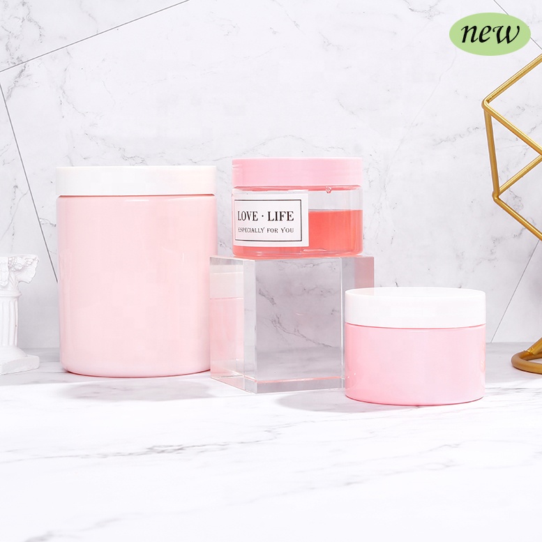 8OZ 250ml Plastic Body Scrub Containers Empty Clear Plastic Cosmetic Jars for Cream Lotion