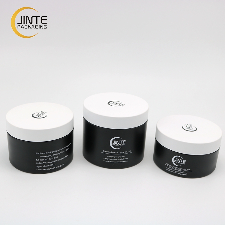 8OZ/250ml Plastic Jar, Skin Care Use Cosmetic Cream and Lotion Plastic Jar Matte Black