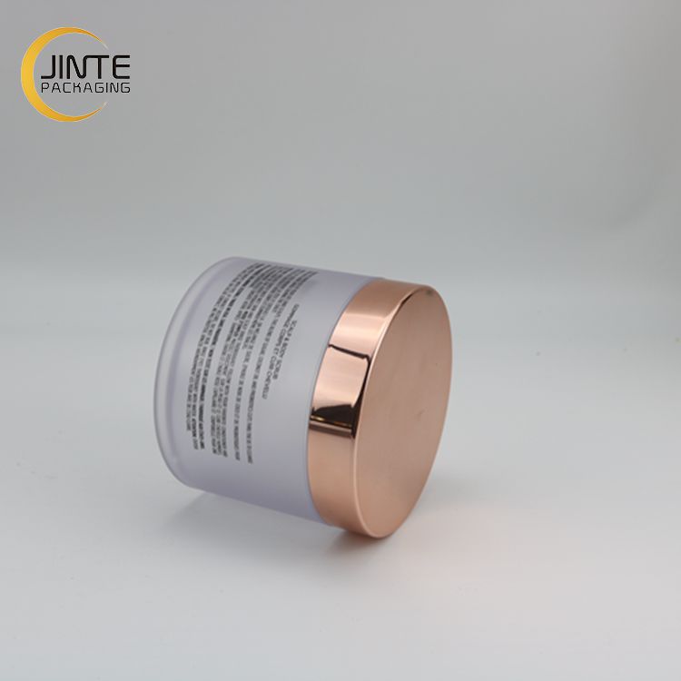 8OZ Cosmetics Container PETG Plastic 250ml Frosted Jar with Shiny gold cap for Scalp Body Scrub Jar