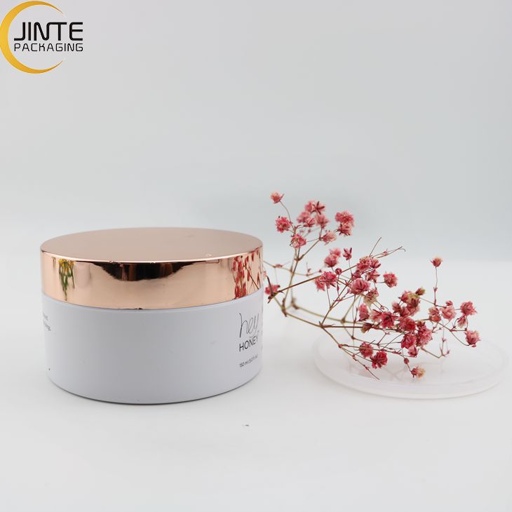 8OZ New Product Screws Rose Gold Crown Pot Cream Jar Plastic Cosmetics Containers and Packaging