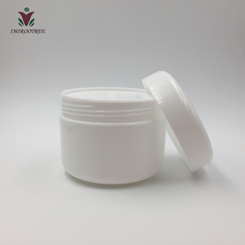 8Oz 250g White Plastic makeup cosmetic cream Jar with Dome Lid Refillable