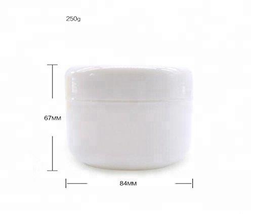 8Oz 250g White Plastic makeup cosmetic cream Jar with Dome Lid Refillable