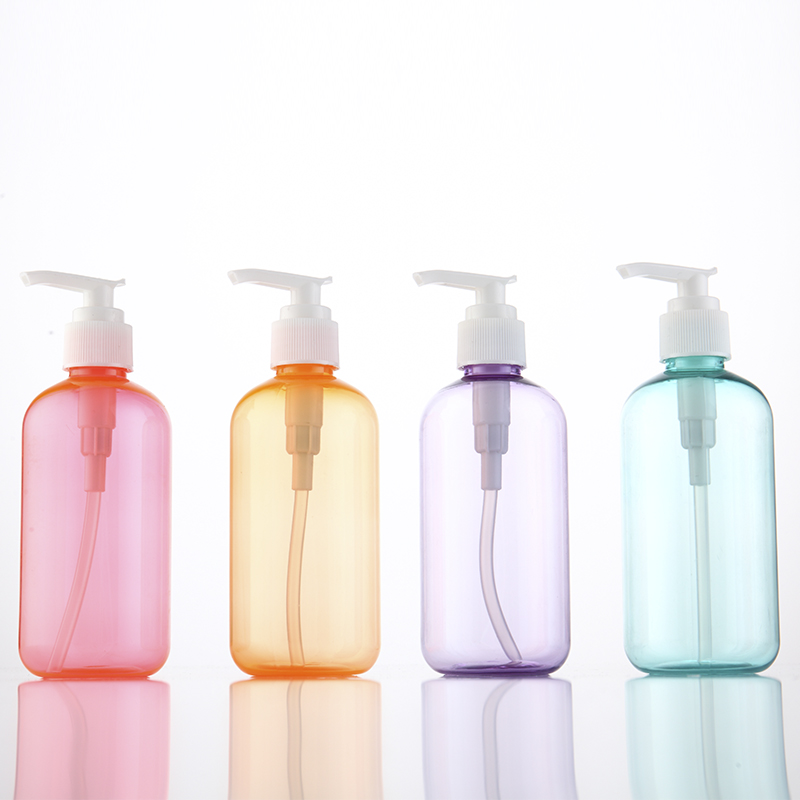 8Oz Empty Clear Pet Cosmetic Plastic Body Pump Shampoo Lotion Bottle