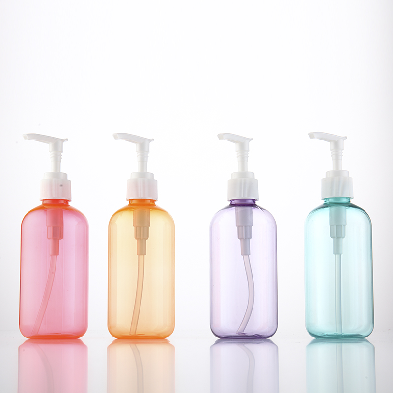 8Oz Empty Clear Pet Cosmetic Plastic Body Pump Shampoo Lotion Bottle