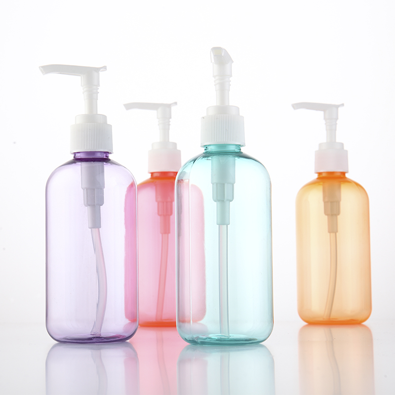8Oz Empty Clear Pet Cosmetic Plastic Body Pump Shampoo Lotion Bottle
