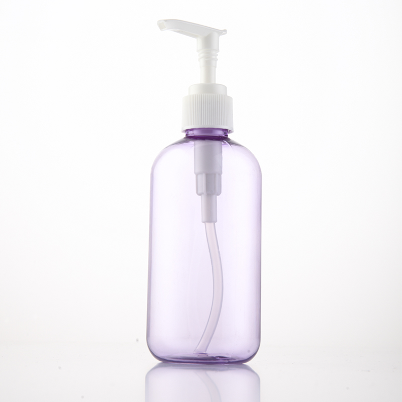 8Oz Empty Clear Pet Cosmetic Plastic Body Pump Shampoo Lotion Bottle