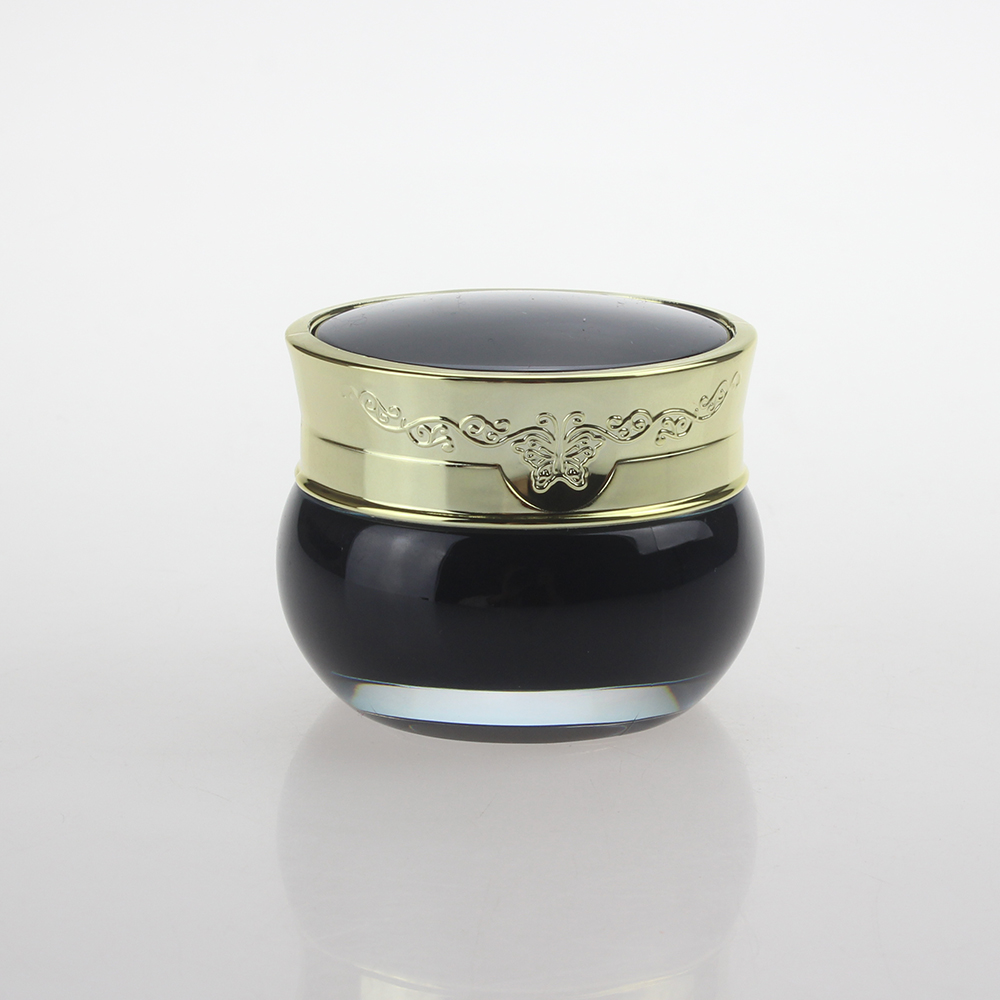8g 12g 20g 30g 50g Cosmetic Jar,Black Cream Jar with Luxury Gold Cover