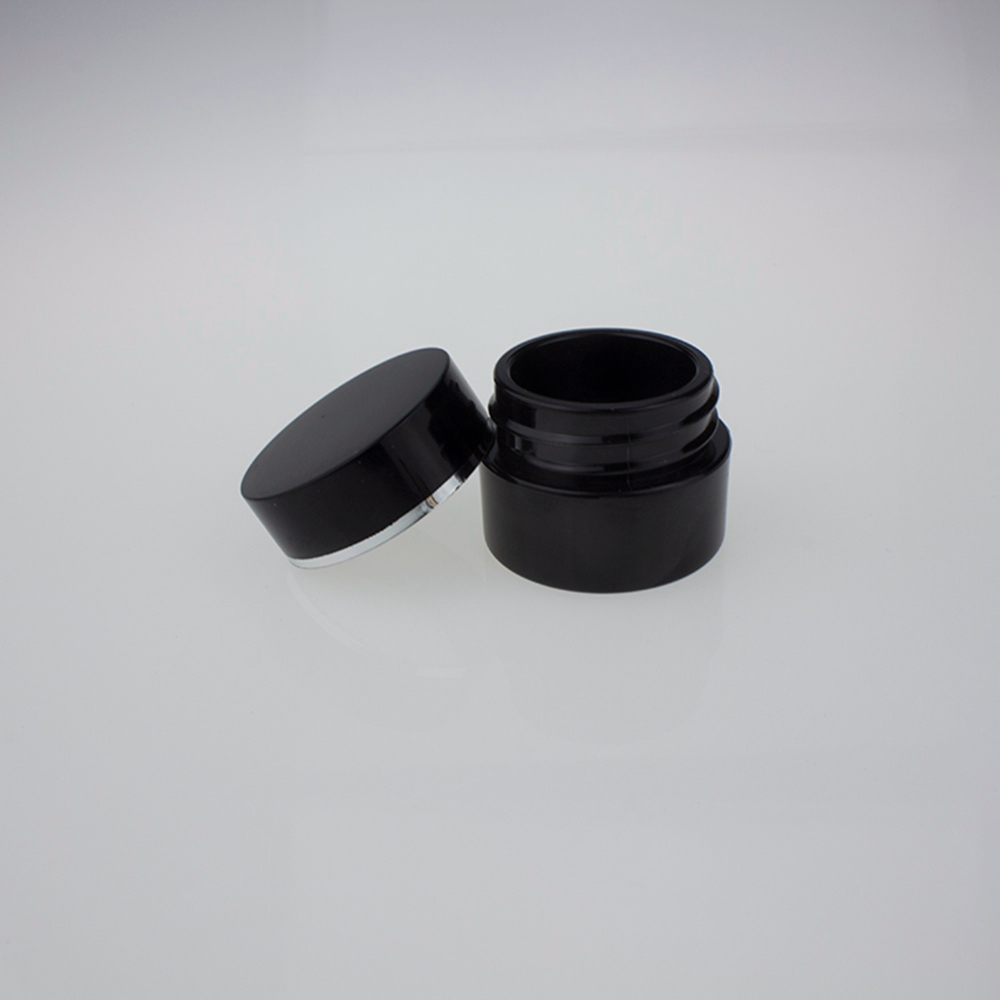 8g 15g 30g 80g Black Cream Jar with Silver Line PG001 Wholesale
