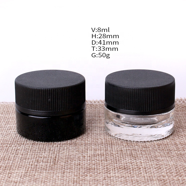 8g round glass eye cream jars with child resistant cap