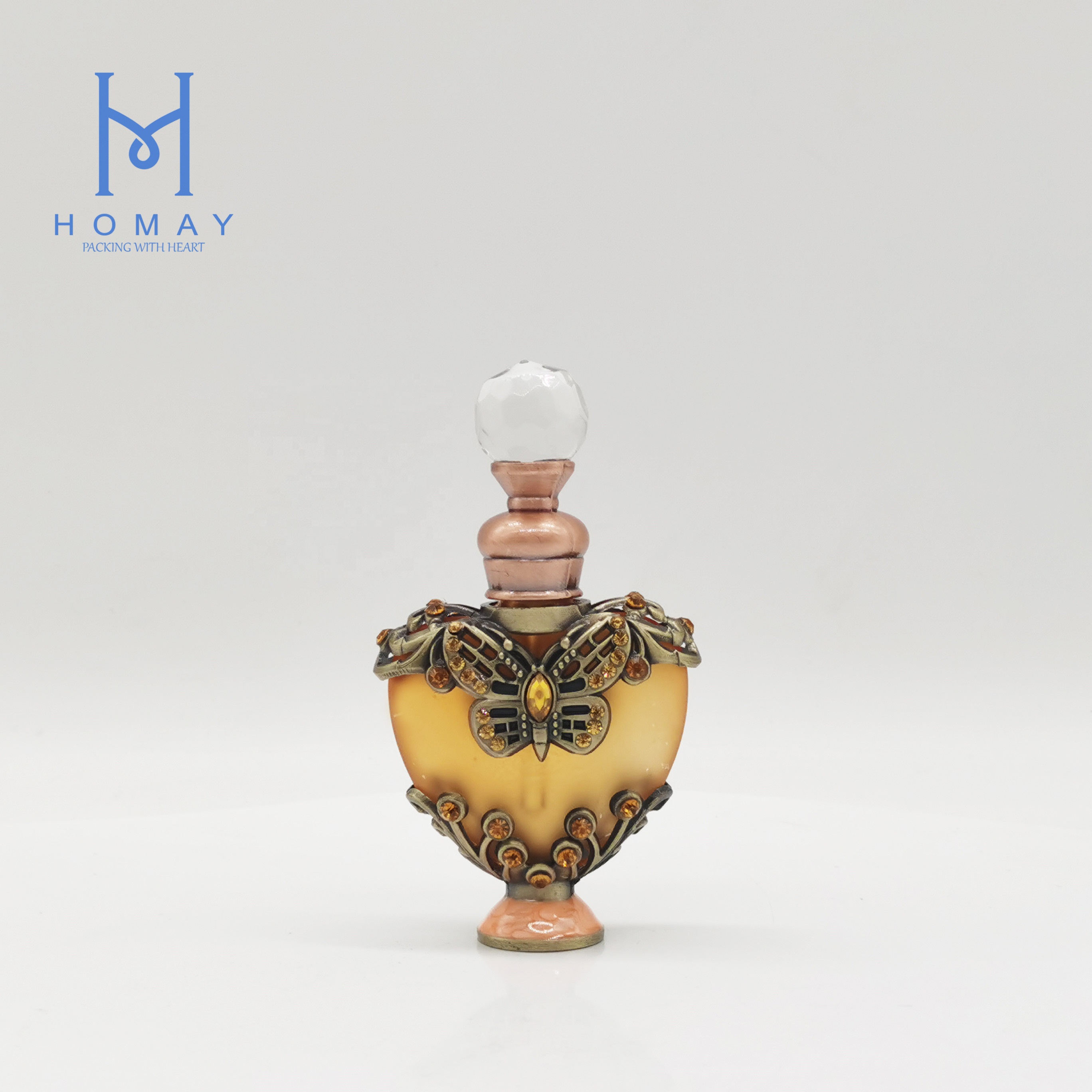 8ml 10ml 12ml 15ml dubai style metal Arabic glass essential oil bottle perfume glass bottle