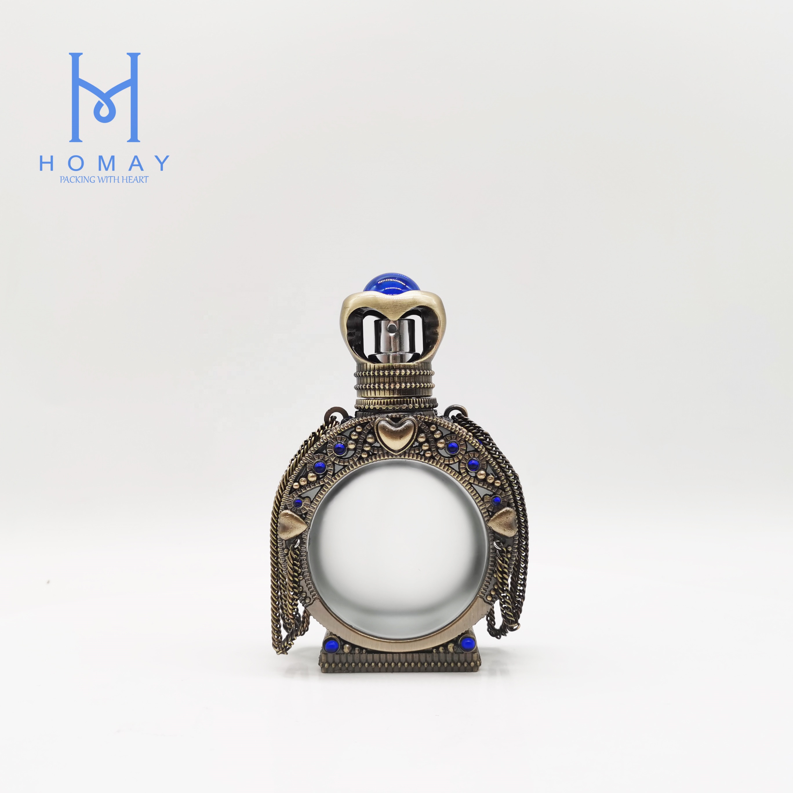 8ml 10ml 12ml 15ml dubai style metal Arabic glass essential oil bottle perfume glass bottle