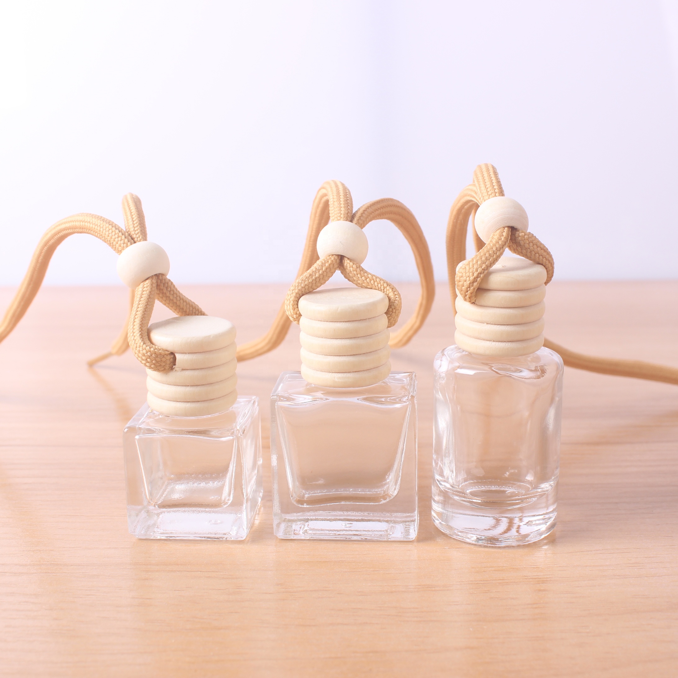 8ml 10ml 12ml Frosted clear diffuser empty perfume car air freshener with glass matt bottles car hang perfume