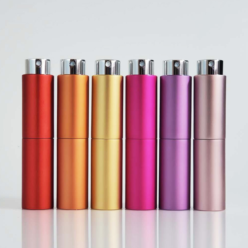 8ml 10ml 15ml 20ml Aluminum Luxury Round Labels Tester Custom Spray Atomizer Dispenser Perfume Bottle Packaging