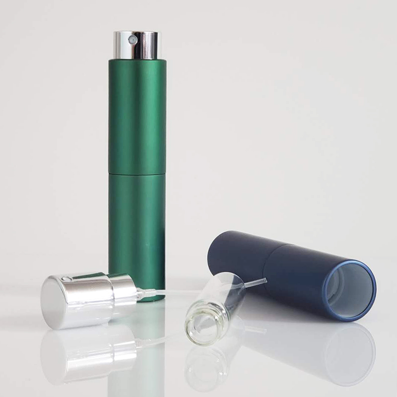 8ml 10ml 15ml 20ml Aluminum Mini Portable Travel Black Matte Twist Up Refillable Perfume Atomizer