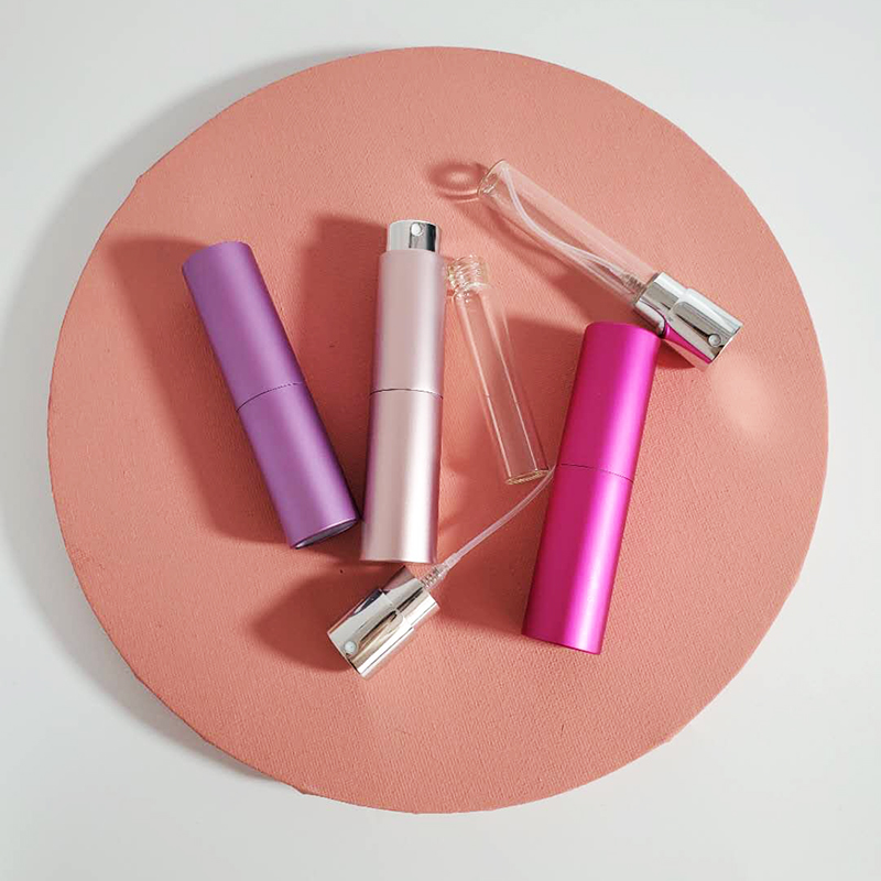 8ml 10ml 15ml 20ml Aluminum Mini Portable Travel Black Matte Twist Up Refillable Perfume Atomizer