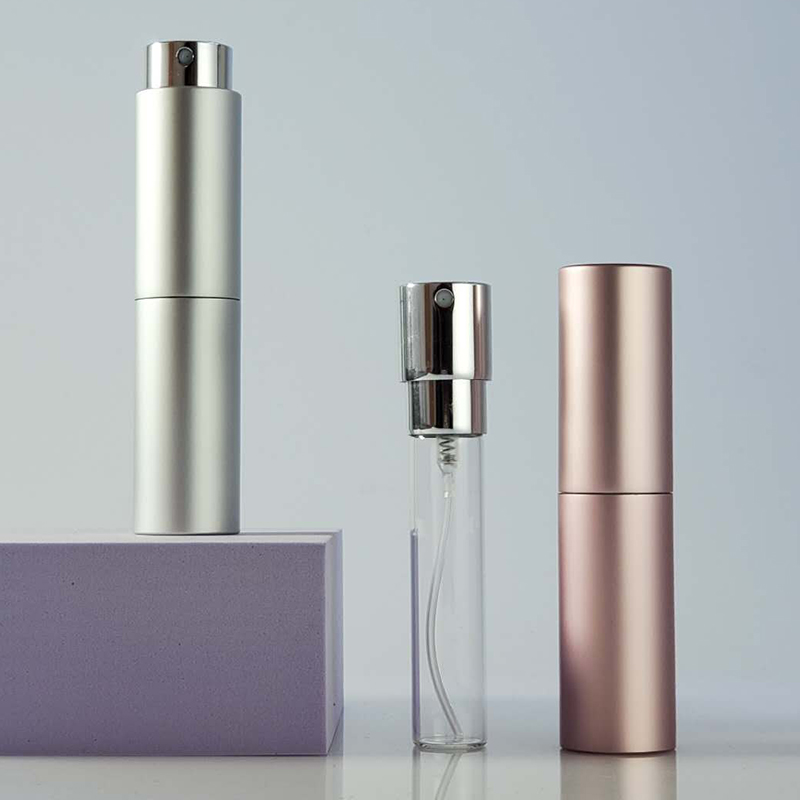 8ml 10ml 15ml 20ml Empty Aluminum Pocket Travel Twist Fine Mist Refillable Atomizer Pump Perfume Bottle