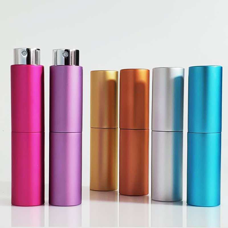 8ml 10ml 15ml 20ml Empty Aluminum Pocket Travel Twist Fine Mist Refillable Atomizer Pump Perfume Bottle