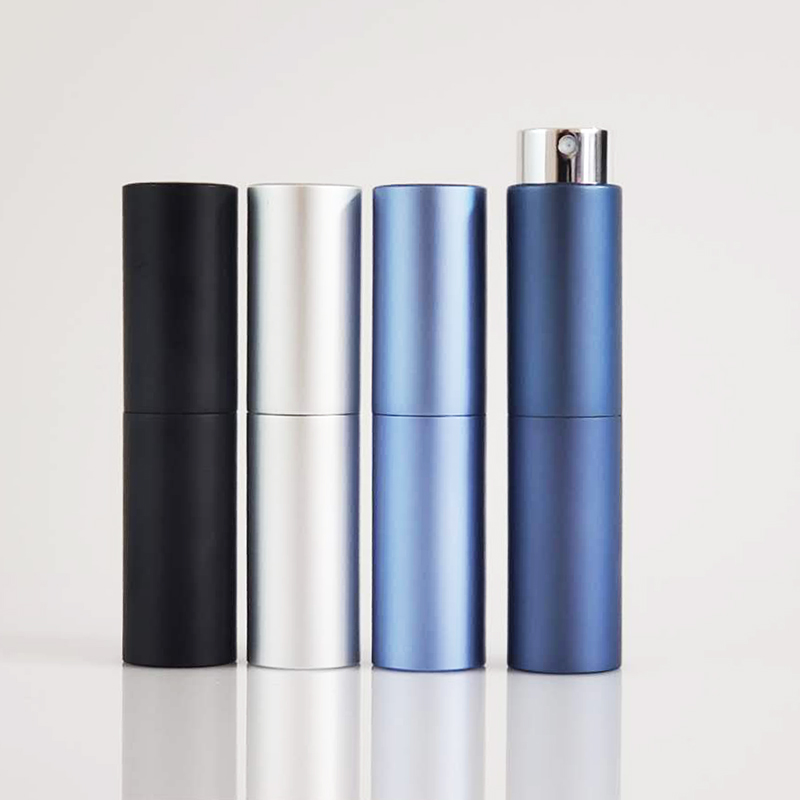 8ml 10ml 15ml 20ml Empty Aluminum White Black Twist Spray Mist Perfume Atomiser Bottle