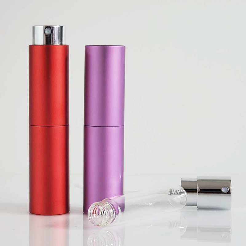 8ml 10ml 15ml 20ml Empty Aluminum White Black Twist Spray Mist Perfume Atomiser Bottle