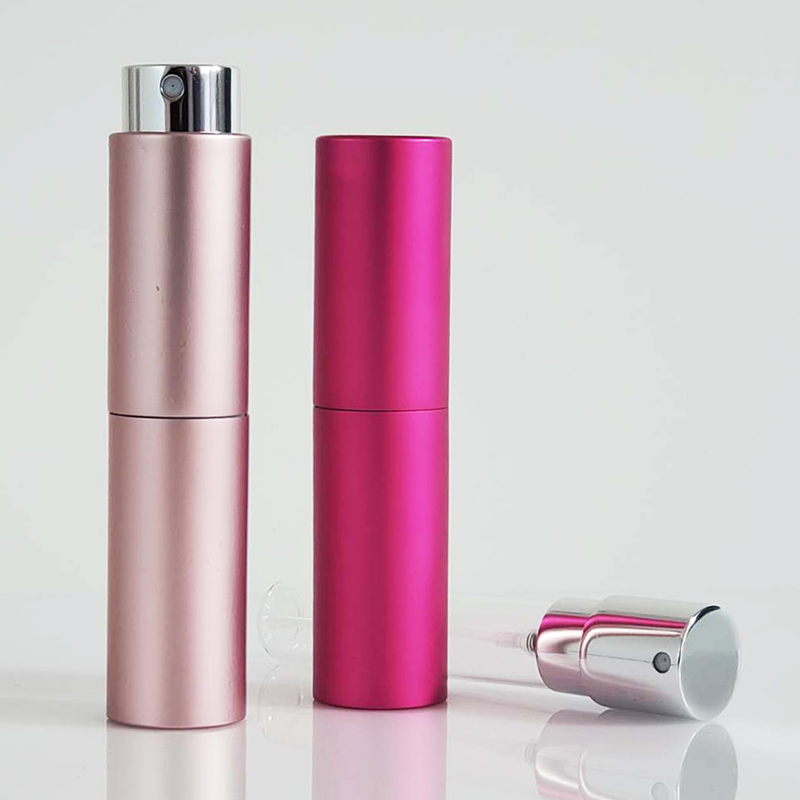 8ml 10ml 15ml 20ml Empty Leather Aluminum Perfume Refillable Screw Bottle Fragrance Atomizer