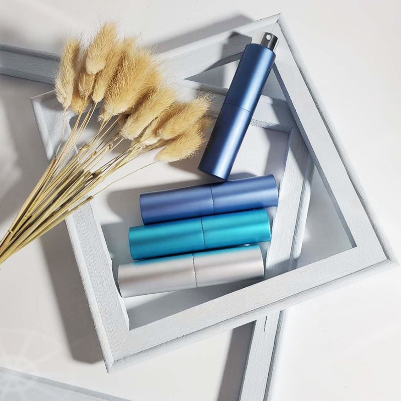 8ml 10ml 15ml 20ml Empty Round Aluminum Luxury Refill Alcohol Sanitizer Perfume Atomizer Spray Bottle