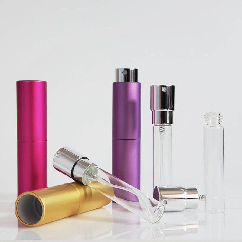 8ml 10ml 15ml 20ml Empty Twist Travel Round Aluminum Atomizer Perfume Spray Bottle