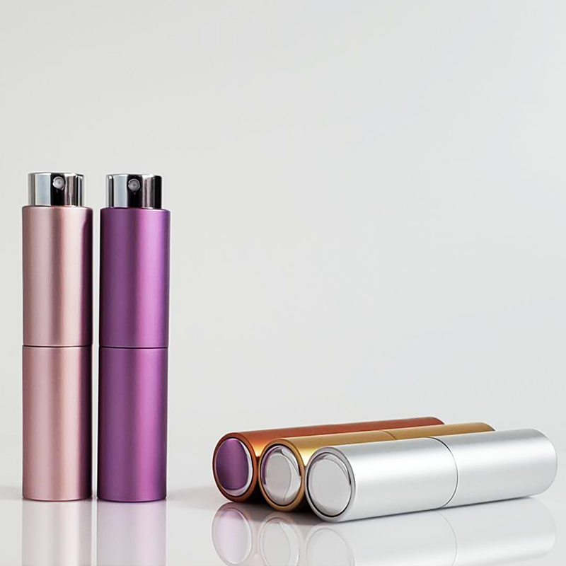 8ml 10ml 15ml 20ml Empty Twist Travel Round Aluminum Atomizer Perfume Spray Bottle