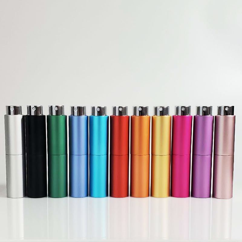 8ml 10ml 15ml 20ml Empty Twist Travel Round Aluminum Atomizer Perfume Spray Bottle