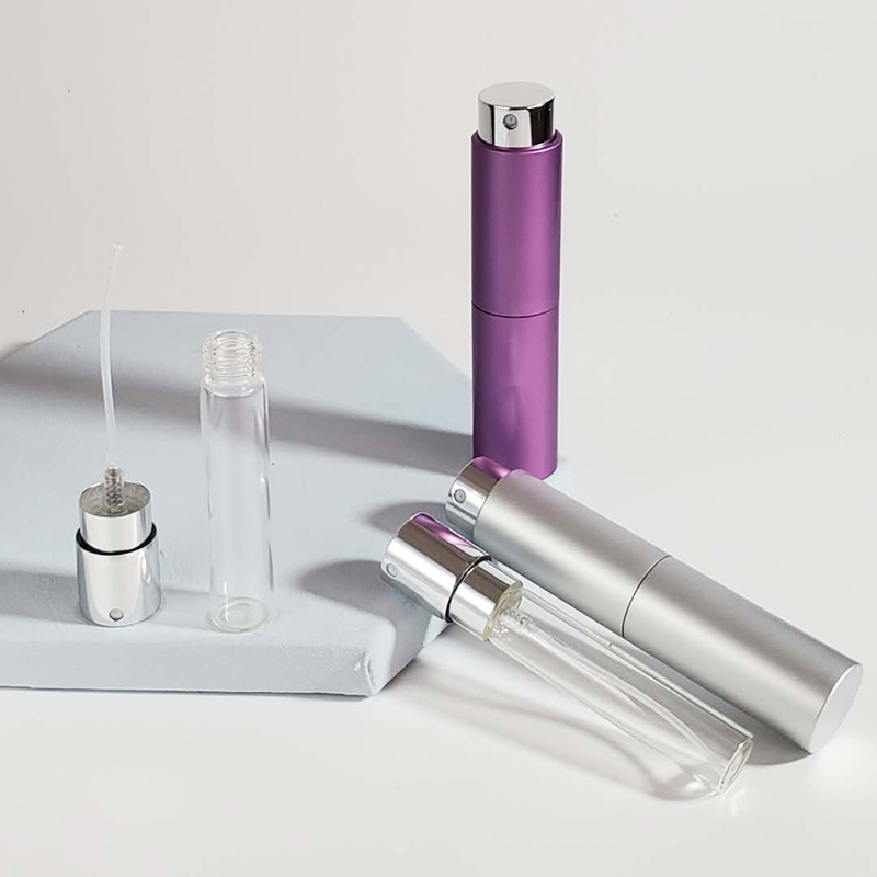 8ml 10ml 15ml 20ml Luxury High Quality Refillable Pink Round Tester Labels Metal Perfume Bottles with Cap