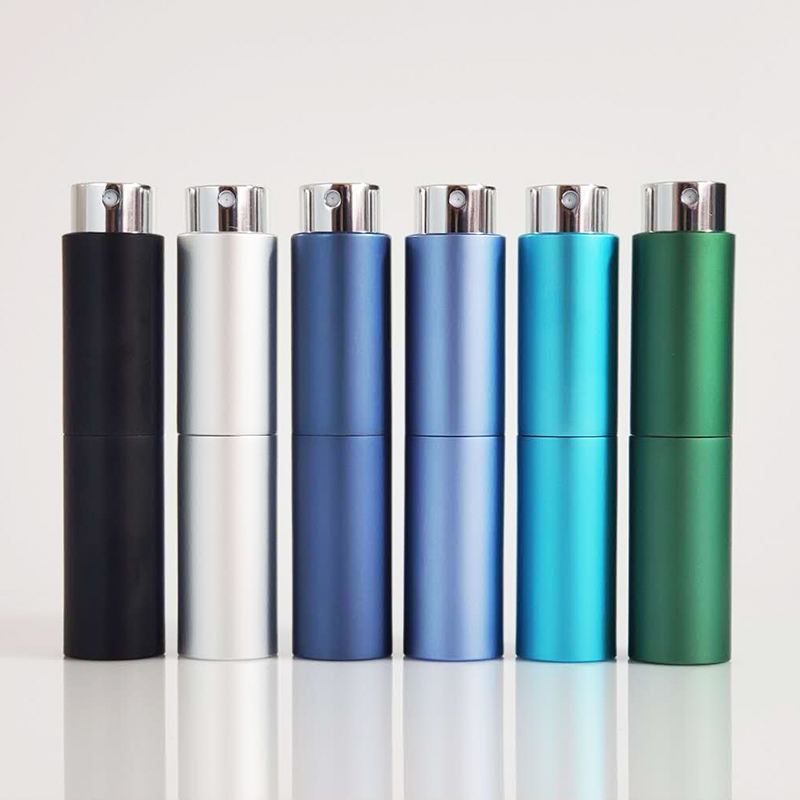 8ml 10ml 15ml 20ml Mini Aluminum Fine Mist Cylinder Men Refillable Perfume Bottle Atomizer For Travel