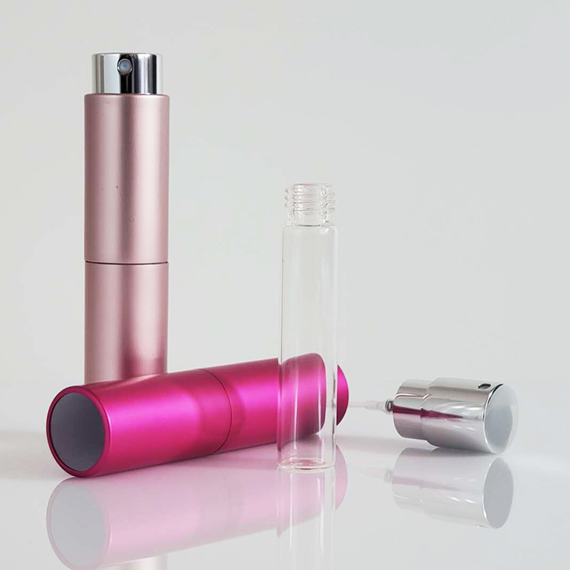 8ml 10ml 15ml 20ml Mini Aluminum Fine Mist Cylinder Men Refillable Perfume Bottle Atomizer For Travel