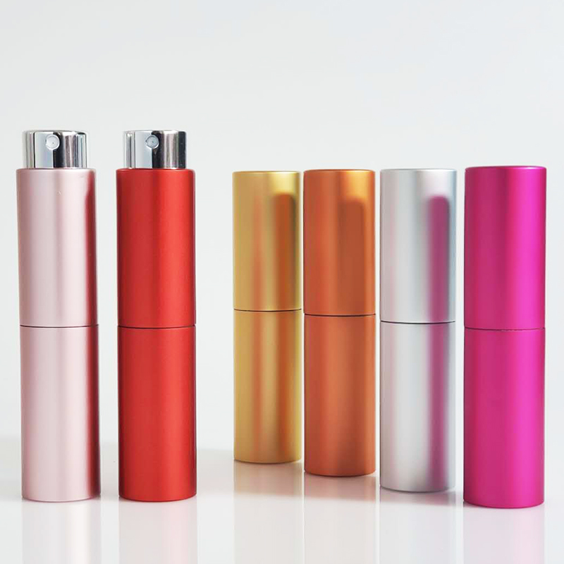 8ml 10ml 15ml 20ml Small Cosmetic Refillable Aluminum Black Customize Spray Cleaning Perfume Bottle