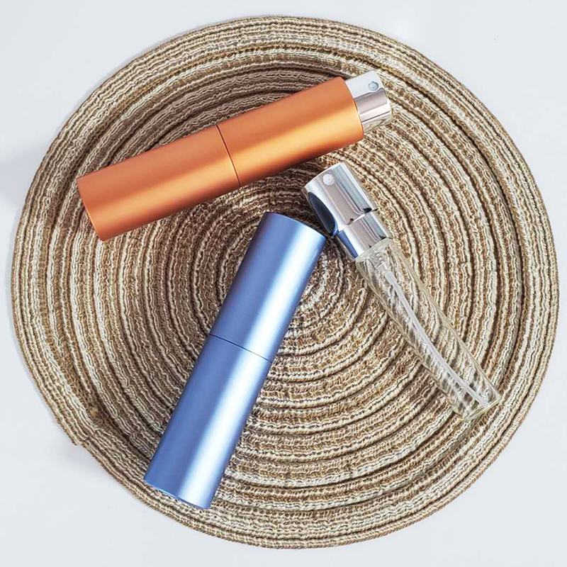 8ml 10ml 15ml 20ml Small Cosmetic Refillable Aluminum Black Customize Spray Cleaning Perfume Bottle