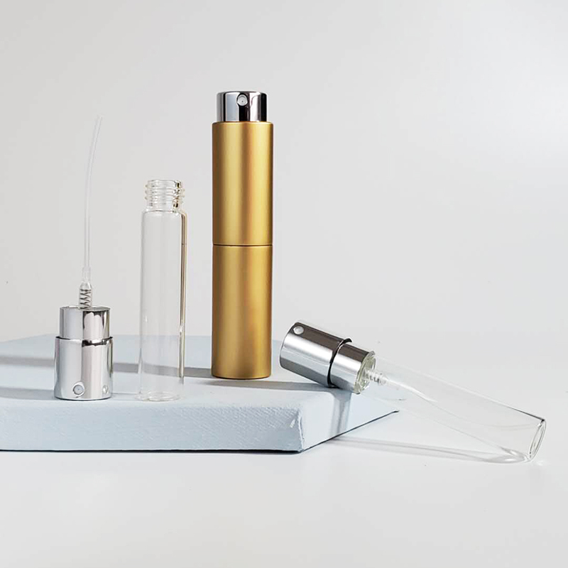 8ml 10ml 15ml 20ml Small Cosmetic Refillable Aluminum Black Customize Spray Cleaning Perfume Bottle