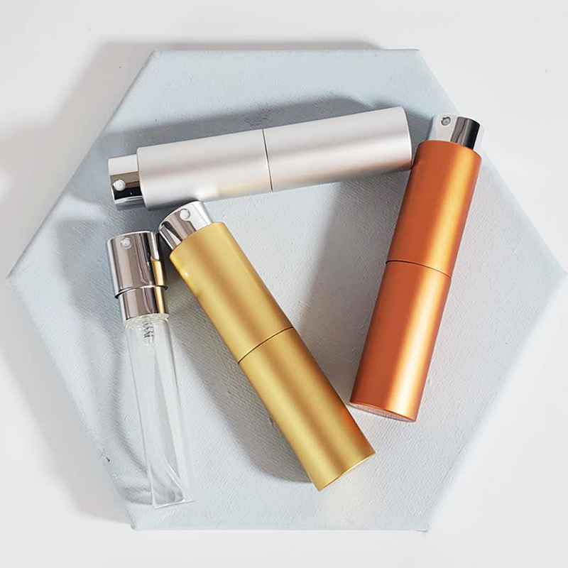 8ml 10ml 15ml 20ml Travel Size Refillable Private Label Tester Twist Up Packaging Mist Spray Bottle Perfume Atomizer