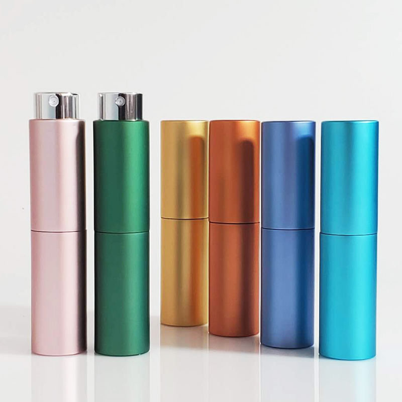 8ml 10ml 20ml Empty Gold Twist Up Aluminum Travel Perfume Atomizer Spray Bottle With Pump For Fragrance