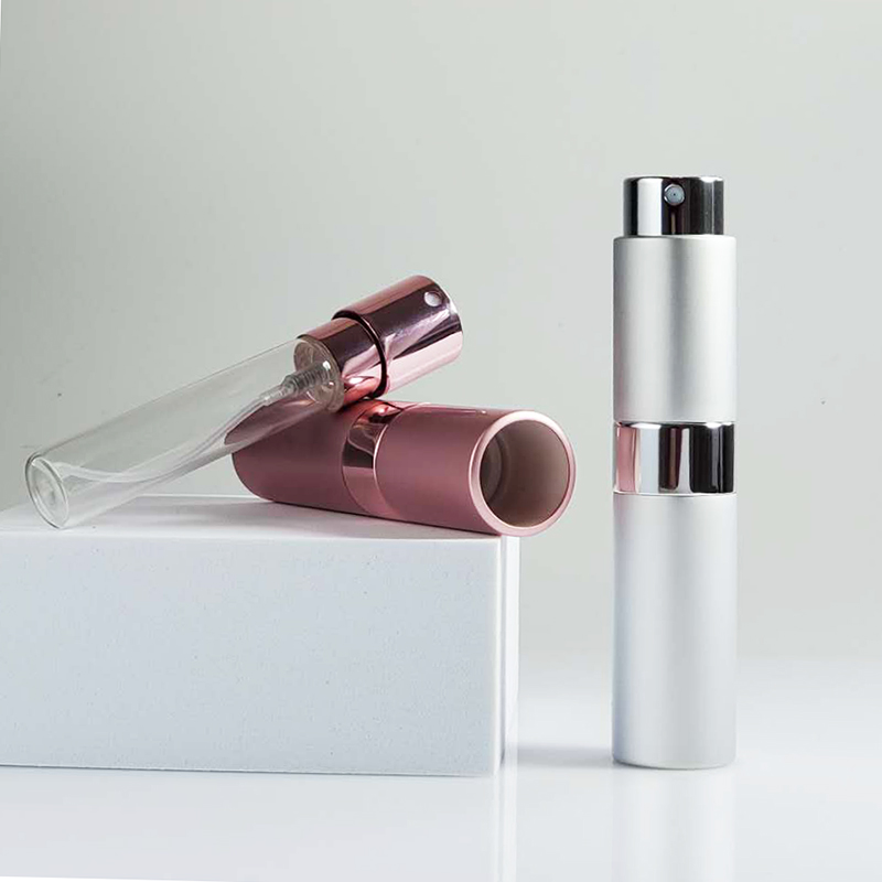 8ml 10ml Empty Round Aluminum 15ml 20ml Pocket Screw Neck Rotate Perfume Atomizer Bottle