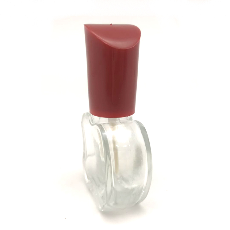 8ml 10ml customized apple shape cosmetic nail polish glass bottle with brush and plastic red cap