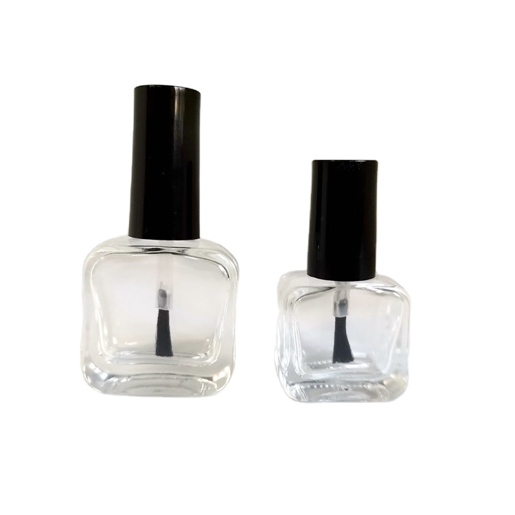 8ml 10ml square empty Glass nail polish bottle with printing with bush