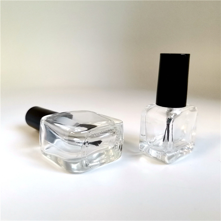 8ml 10ml square empty Glass nail polish bottle with printing with bush