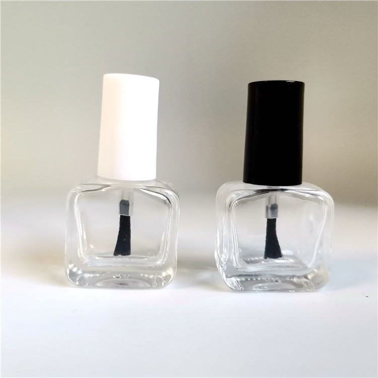 8ml 10ml square empty Glass nail polish bottle with printing with bush