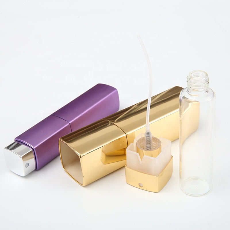 8ml 15ml 20ml Refillable Twist Up Aluminium 10ml Square Vintage Perfume Atomizer