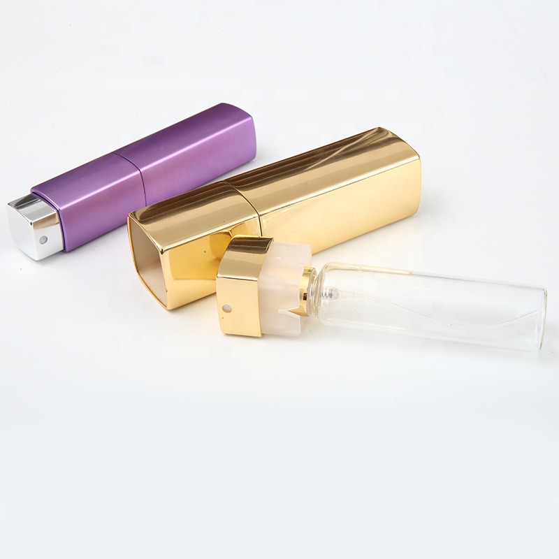8ml 15ml 20ml Refillable Twist Up Aluminium 10ml Square Vintage Perfume Atomizer