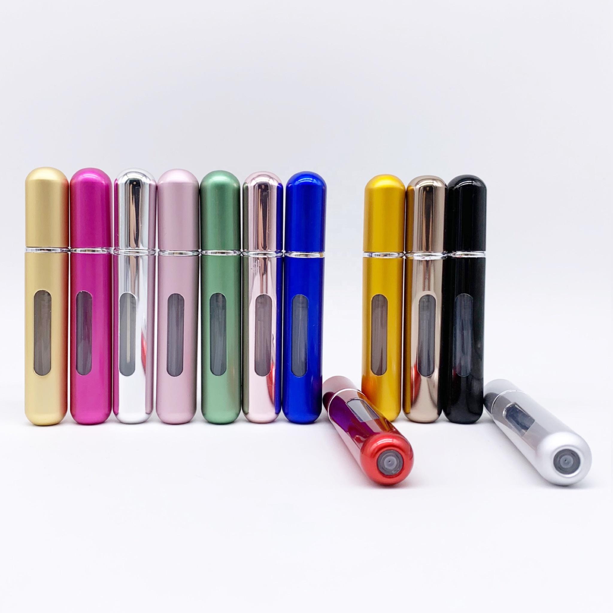 8ml 6ml 5ml Travel Pocket Refillable Aluminum Empty Atomizer Spray Glass Perfume Bottle