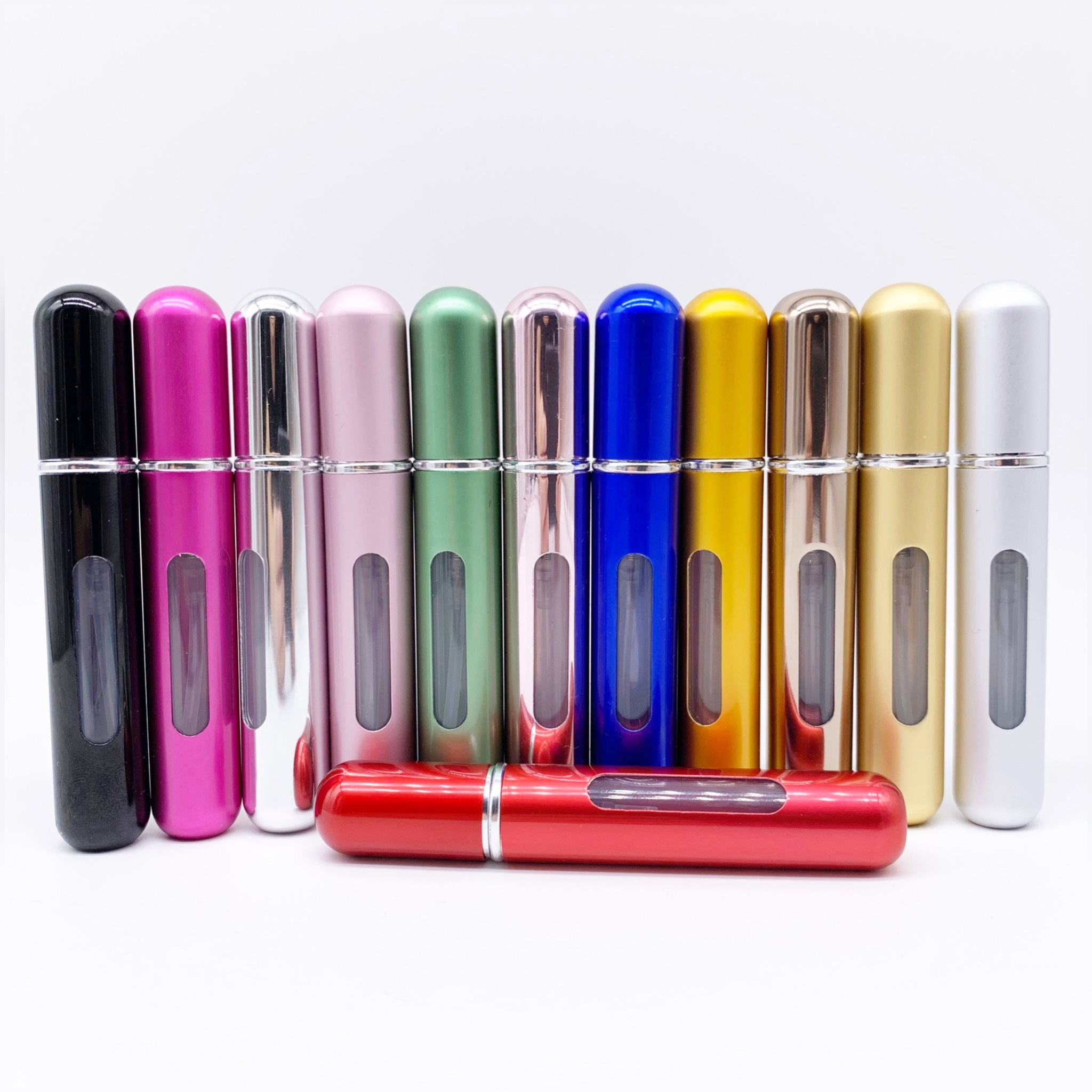 8ml 6ml 5ml Travel Pocket Refillable Aluminum Empty Atomizer Spray Glass Perfume Bottle