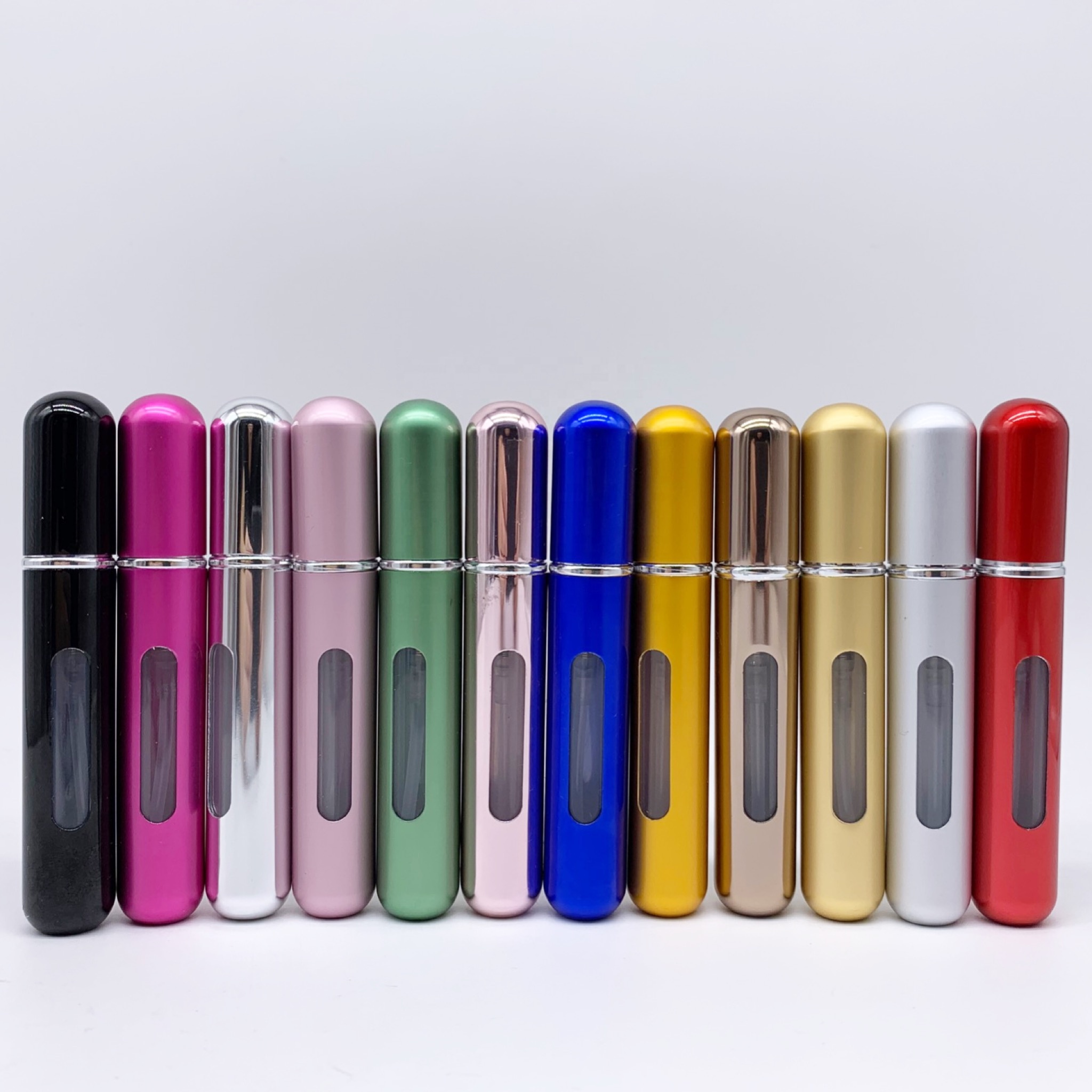 8ml 6ml 5ml Travel Pocket Refillable Aluminum Empty Atomizer Spray Glass Perfume Bottle