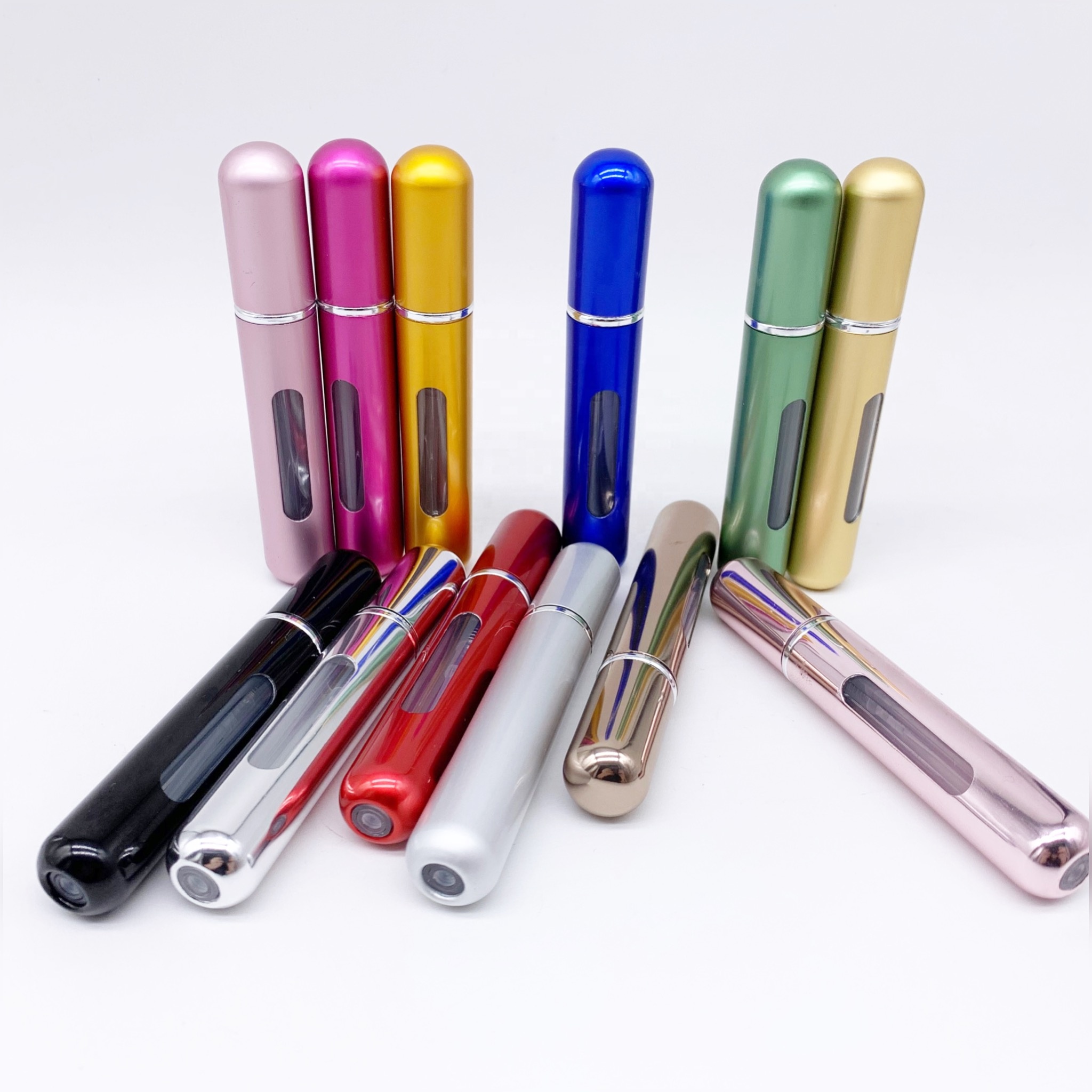 8ml 6ml 5ml Travel Pocket Refillable Aluminum Empty Atomizer Spray Glass Perfume Bottle