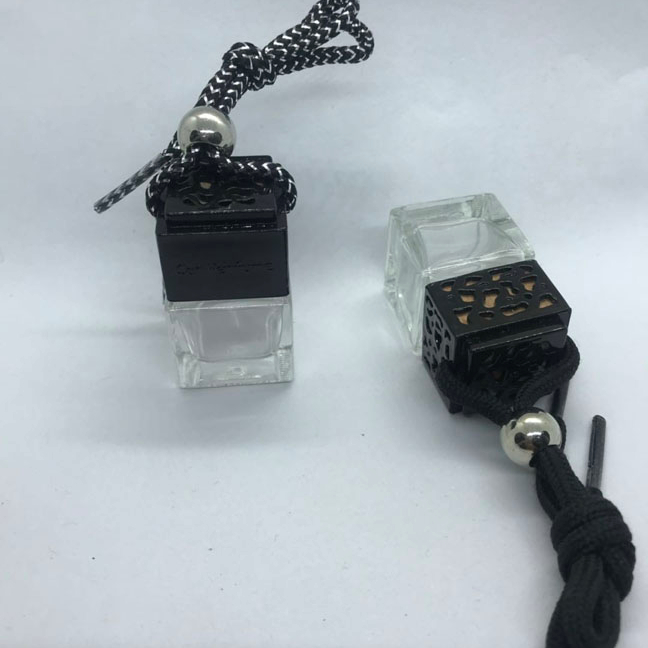 8ml Black Square Shape Air Freshener Hanging Car Perfume Bottles